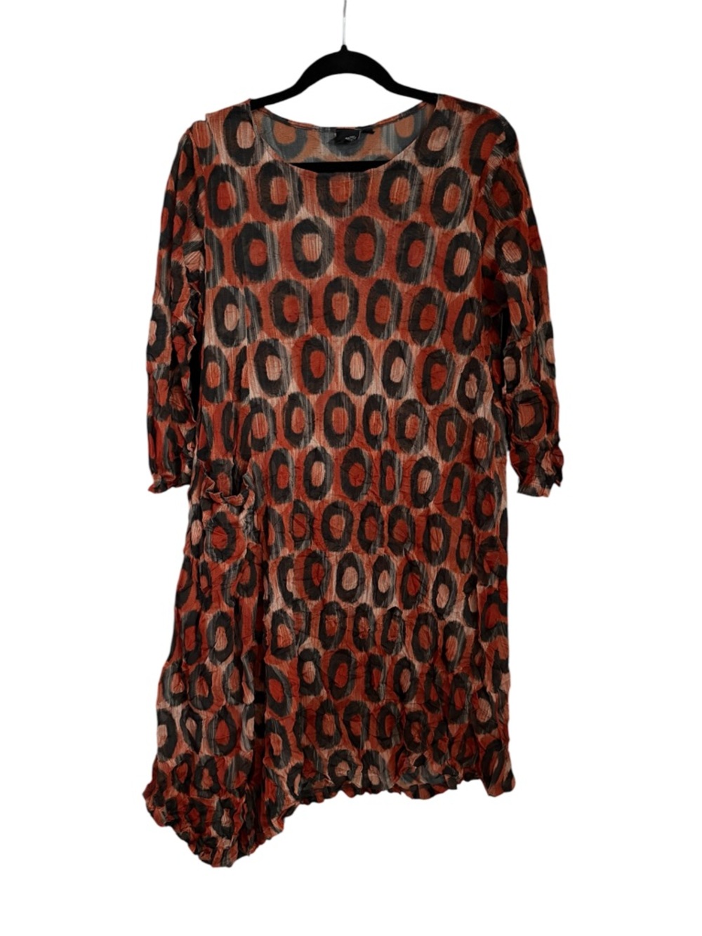 Lisa Bayne Crinkle Dress Size L Asymmetrical